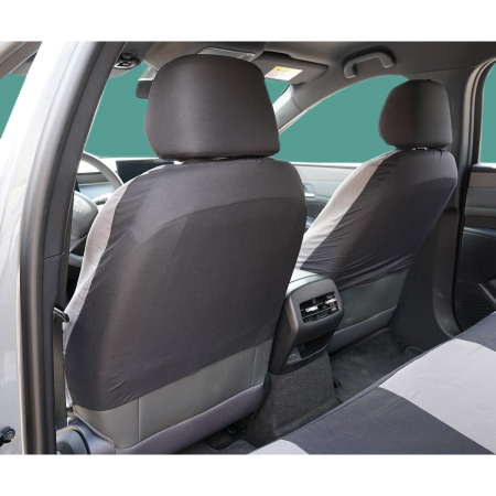 Huse auto universale pentru scaune, 8 piese, gri-negru, material textil (DISVF48) [5]