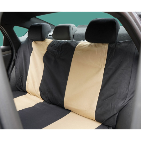 Huse scaune auto universale 8 piese, crem-negru, material textil (DISVF49) [7]