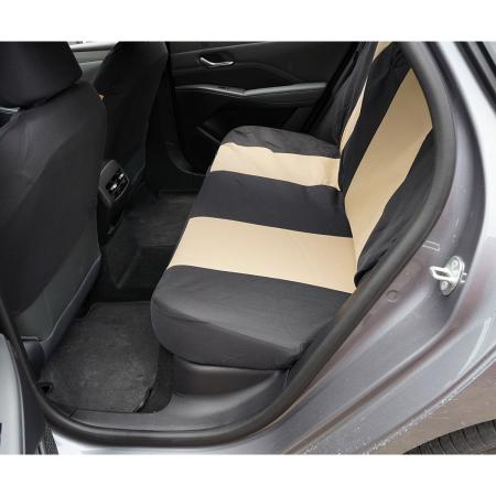Huse scaune auto universale 8 piese, crem-negru, material textil (DISVF49) [6]