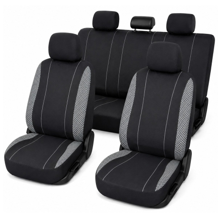 Altele - Huse scaune auto universale 8 piese, negru-gri, material textil (DISVF52)