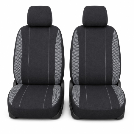 Huse scaune auto universale 8 piese, negru-gri, material textil (DISVF52) [1]