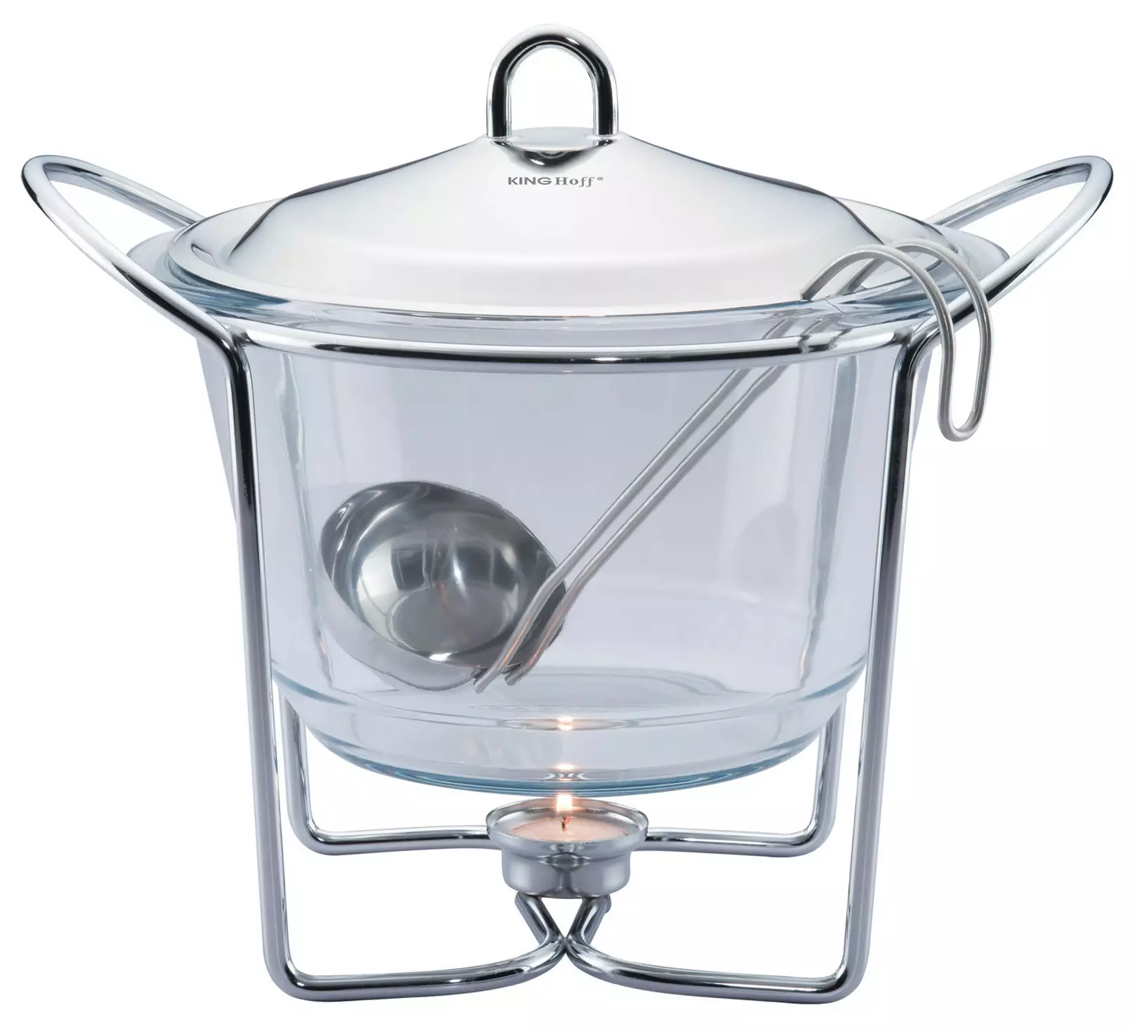 Tavi si platouri pentru servire - Incalzitor alimente, sticla securizata si otel, capacitate 4L (KH-1413)