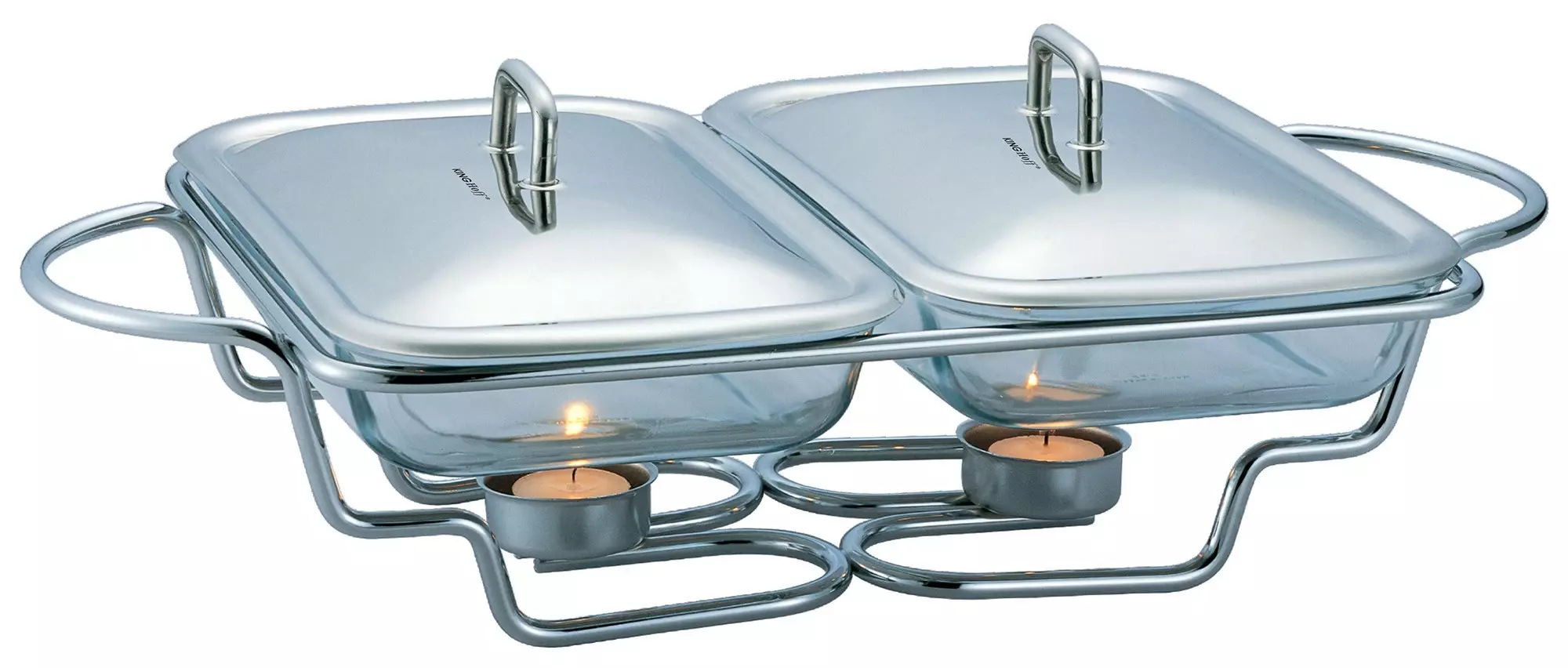 Tavi si platouri pentru servire - Incalzitor de alimente dublu sticla-otel 2x1.5l (KH-1412)