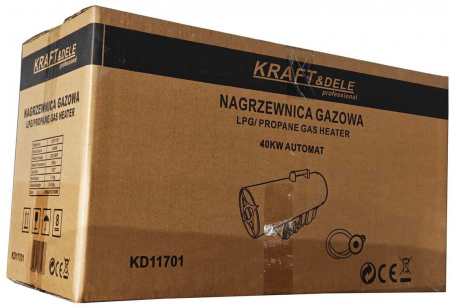 Incalzitor industrial pe gaz tun aer cald caldura 40kW + Termostat + Reductor (KD11701) [8]