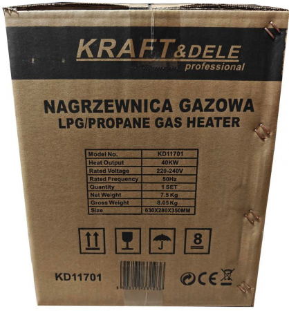 Incalzitor industrial pe gaz tun aer cald caldura 40kW + Termostat + Reductor (KD11701) [11]