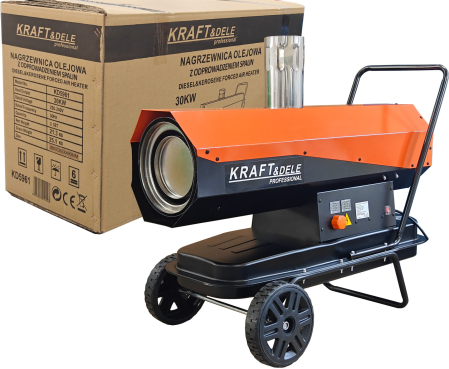 Incalzitoare arzatoare electrice / gaz / combustibil - Incalzitor pe ulei 30kW cu ventilator si termostat pentru hale si ateliere (KD5961)