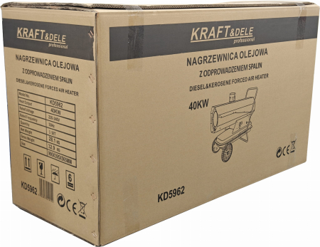 Incalzitor pe ulei 40 kW cu evacuare gaze si termostat pentru hale si spatii mari (KD5962) [9]