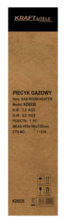 Incalzitor portabil pe gaz GPL 1500–4200W cu aprindere piezo si roti (KD6530) [13]