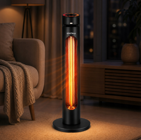 Incalzitor radiant electric 2500W fibra carbon IP65 telecomanda oscilatie 8 trepte LED (KD6502) [5]
