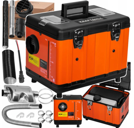 Incalzitoare arzatoare electrice / gaz / combustibil - Incalzitor stationar pe motorina 9kW, camera ardere inchisa, display LCD, telecomanda, functie timer (KD11784)