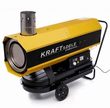 Incalzitoare arzatoare electrice / gaz / combustibil - Incalzitor industrial pe ulei motorina tun aer cald caldura 65kW + Termostat (KD11717)