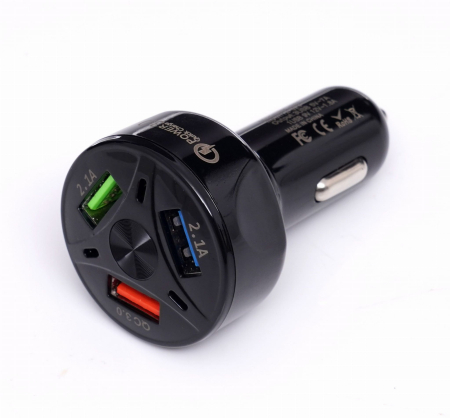 Altele - Incarcator Auto QUICK CHARGE 3 Porturi USB LED (KD1238)
