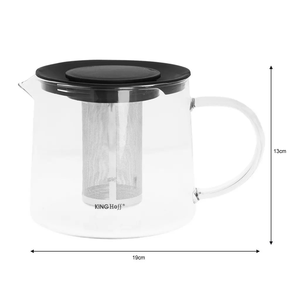 Infuzor ceai recipient  sticla si filtru otel inoxidabil capacitate 1,5l (KH-4845) [1]