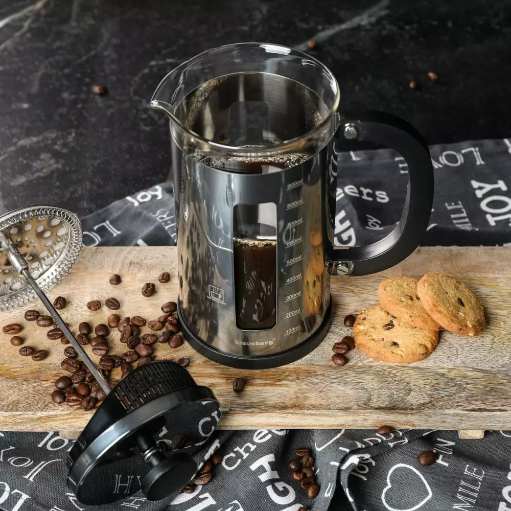 Infuzor de ceai si cafea din sticla si otel grafit 1l (KB-7704) [3]