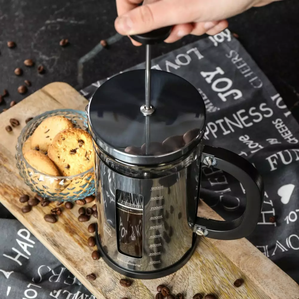 Infuzor de ceai si cafea din sticla si otel grafit 1l (KB-7704) [1]