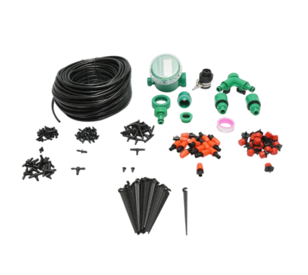 Kit complet irigare prin picurare si pulverizare cu furtun 41m, temporizator, duze, conectori, tije de fixare 147 piese (DISPH49) [1]