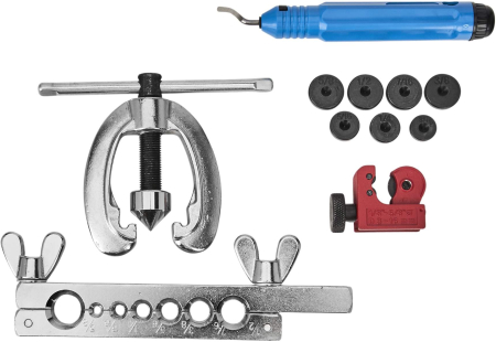 Altele - Kit evazare conducte frana 11 piese pentru tevi cupru si aluminiu (KD10445)