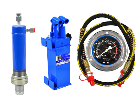 Altele - Kit hidraulic de presare 20T cu pompa rapida cilindru si manometru (G02003)