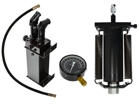 Altele - Kit hidraulic pentru presa 50T cu cilindru pompa in doua trepte si manometru (G02005)