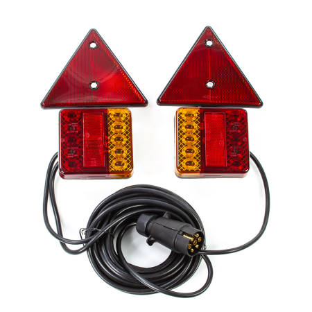 Lampa/stop auto - Kit iluminat LED remorca cu magnet si reflectoare, set lampi spate, 7 pini (M02037)