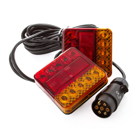 Lampa/stop auto - Kit iluminat remorca cu LED si magnet, set lampi spate, 7 pini (M02036)