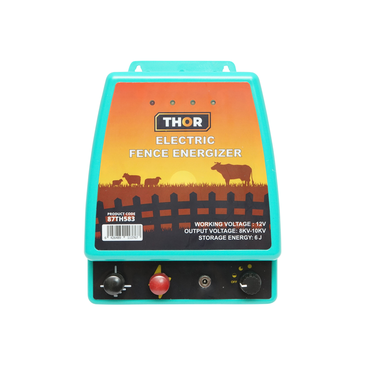 Kit pachet gard electric 6 Joule 12 220V panou baterie 7ah fir 2000m (TH87583/BK87583-2000-03-7ah) [2]