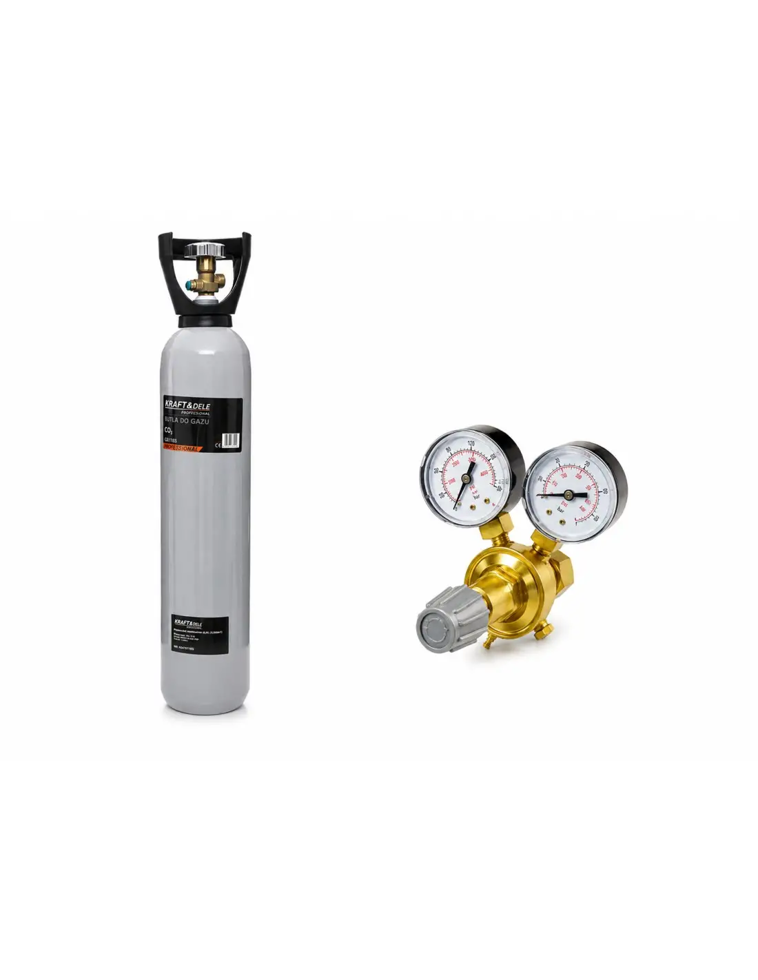 Sudura / taiere - Kit pachet sudura CO2 butelie 8L+ reductor Argon CO2 (KD1830+KD1824)