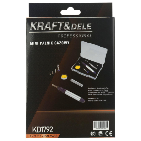 Kit pistol de lipit cositorit fludor cu gaz 1300°C 12ml + accesorii (KD1792) [12]