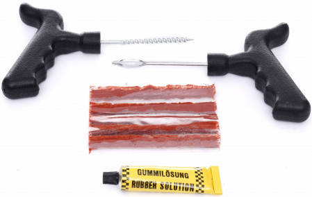 Altele - Kit reparare anvelope auto 8 piese cu snururi si adeziv vulcanizant (KD10593)