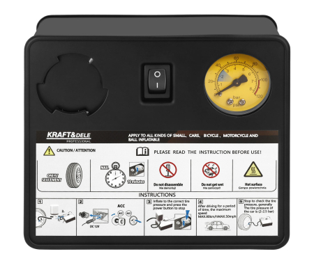 Kit reparare anvelope cu compresor 12V si lichid etansant 450 ml (KD12703) [2]