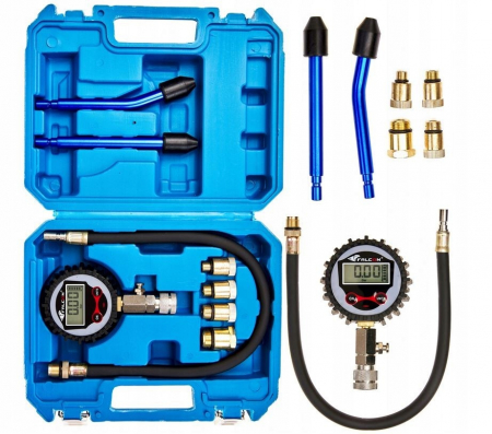 Testere / masuratoare - Kit tester presiune motoare benzina 0-14bar afisaj LCD (S10457)