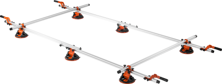 Scule de mana - Kit transport placi ceramice format mare 3600 mm cu 6 ventuze 150 kg (KD11985)