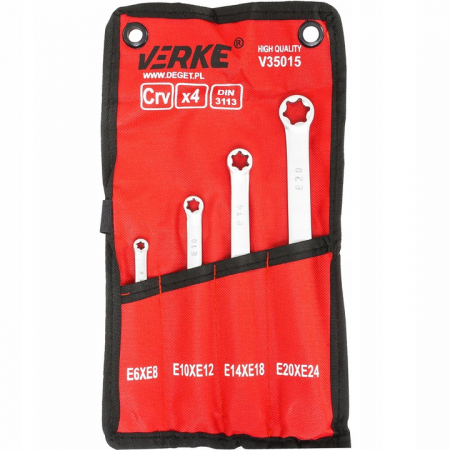 Set 4 chei inelare tip torx E6-E24 4bucati piese Chrome-Vanadium Cr-V (V35015) [6]