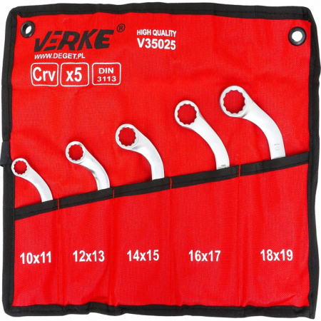 Set 5 chei inelare tip C 10-19mm 5bucati piese Chrome-Vanadium Cr-V (V35025) [4]