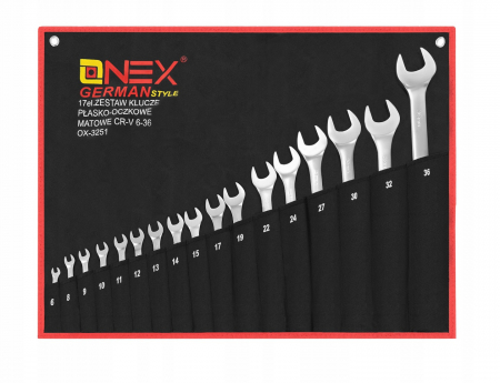 Set 17 chei fixe combinate 6-36mm 17bucati piese Chrome-Vanadium Cr-V (OX-3251) [3]