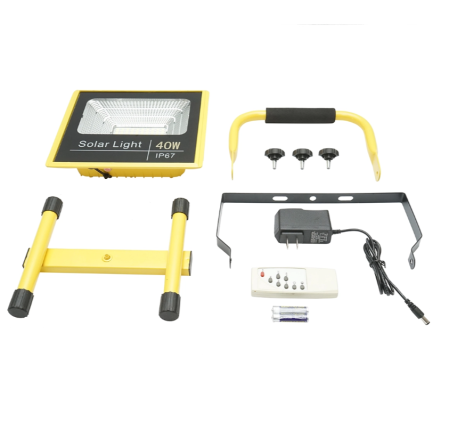 Lampa de lucru LED portabila 40W, 8000K cu telecomanda, 2 baterii LiFePO4 6000mAh si cadru stativ IP67 DISPG73 (BK79651) [1]