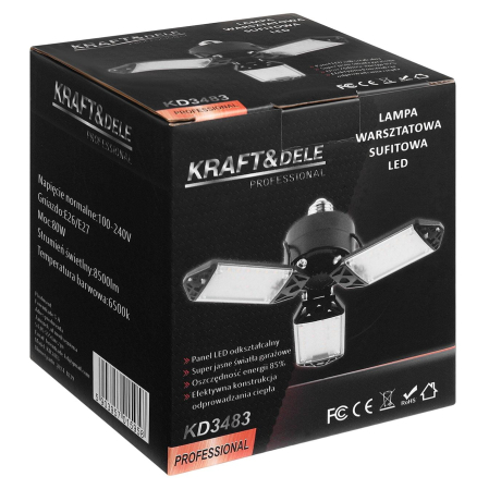 Lampa de tavan LED pentru atelier pliabila 80W 8500lm (KD3483) [11]
