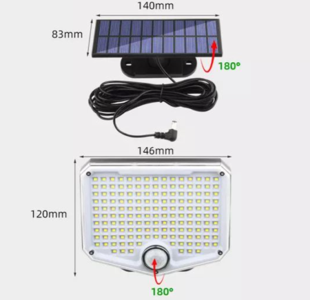 Lampa LED solara 8W cu telecomanda baterie 2000mAh 210 LED IP65 DISMD69 (BK69960) [3]