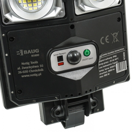 Lampa LED solara dubla exterior 800W senzor telecomanda baterie + suport (B5800) [5]