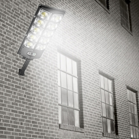 Lampa LED solara dubla exterior 800W senzor telecomanda baterie + suport (B5800) [14]