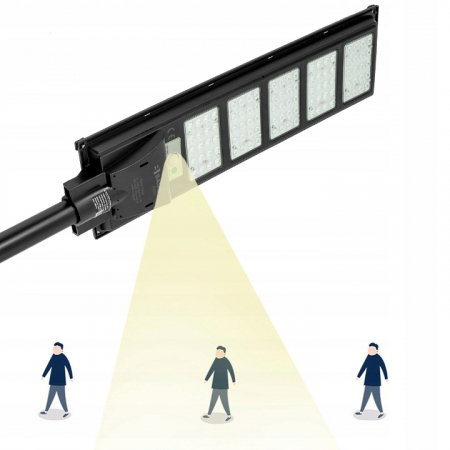 Lampa LED solara exterior 1800W cu senzor telecomanda baterie 10Ah + suport (B5805) [10]