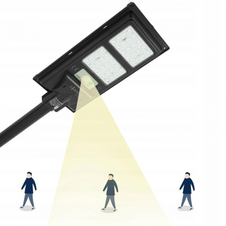 Lampa LED solara exterior 600W cu senzor telecomanda baterie 5Ah + suport (B5802) [9]