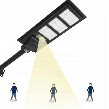 Lampa LED solara exterior 800W cu senzor telecomanda baterie 6Ah + suport (B5803) [5]