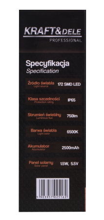 Lampa solara LED 750 lm cu senzor de miscare PIR si telecomanda (KD3536) [12]