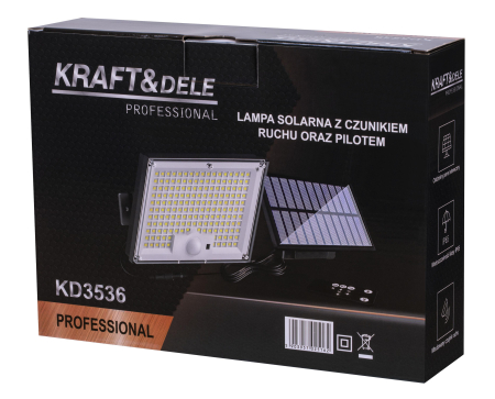 Lampa solara LED 750 lm cu senzor de miscare PIR si telecomanda (KD3536) [13]