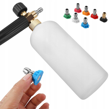 Produse noi (necategorizate) - Lance pistol spumare spuma activa 1L pentru aparat de spalat cu presiune + 7 duze (KD1270)