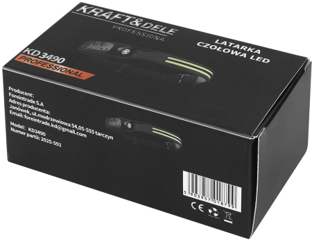 Lanterna frontala LED frontal si lateral incarcare USB, baterie 1200 mAH (KD3490) [11]