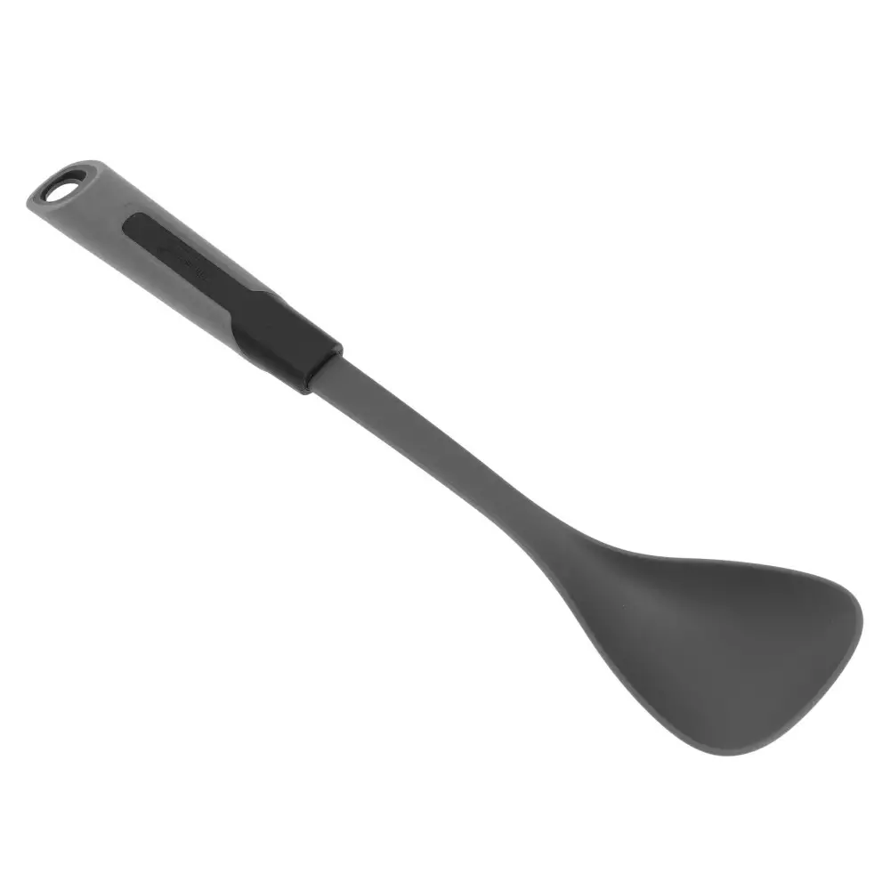 Ustensile bucatarie - Lingura de gatit servit cu maner antiderapant  negru 33 cm (KB-7005)