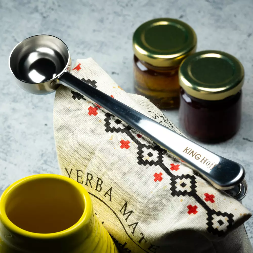 Lingura dozatoare pentru cafea cu clips inchidere punga otel inoxidabil (KH-1274) [3]