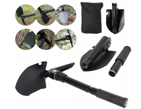 Lopata pliabila multifunctionala 4 in 1 pentru camping, cu tarnacop, fierastrau si desfacator de sticle (V86627) [13]